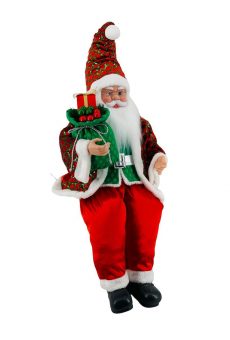 Athome Pavloudakis - Διακοσμητική φιγούρα - Άγιος Βασίλης σε γιορτινές αποχρώσεις με δώρα 66 cm