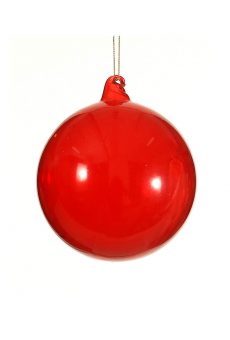 Athome Pavloudakis - Χριστουγεννιάτικη γυάλινη μπάλα κόκκινο διάφανη 12 cm