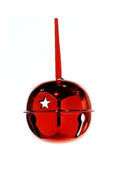 Athome Pavloudakis - Χριστουγεννιάτικο κόκκινο μεταλλικό διακοσμητικό στολίδι κουδουνάκι (8 cm)