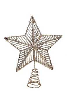 Athome Pavloudakis - Χριστουγεννιάτικη σαμπανί συνθετική κορυφή δέντρου αστέρι 25 cm