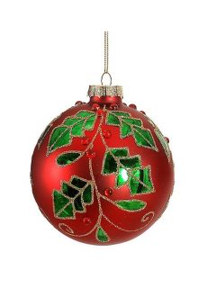 Athome Pavloudakis - Χριστουγεννιάτικη γυάλινη μπάλα κόκκινο 11 cm