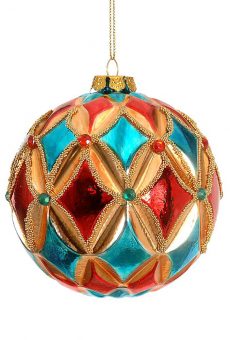 Athome Pavloudakis - Χριστουγεννιάτικη γυάλινη μπάλα γαλάζια 10 cm