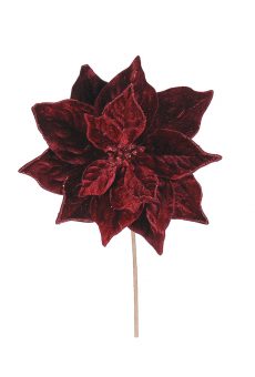 Athome Pavloudakis - Χριστουγεννιάτικο μπορντώ συνθετικό λουλούδι αλεξανδρινό 23 cm