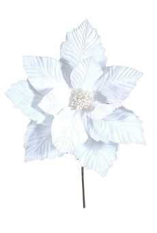 Athome Pavloudakis - Χριστουγεννιάτικο λευκό συνθετικό λουλούδι αλεξανδρινό