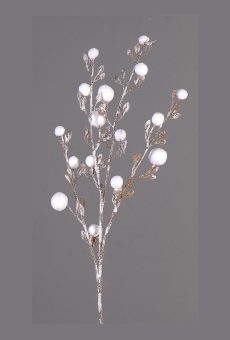 Athome Pavloudakis - Χριστουγεννιάτικο σαμπανί διακοσμητικό συνθετικό κλαρί με χιονισμένες μπάλες (96 cm)