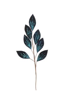 Athome Pavloudakis - Χριστουγεννιάτικο μπλε συνθετικό κλαρί με φύλλα glitter 68 cm