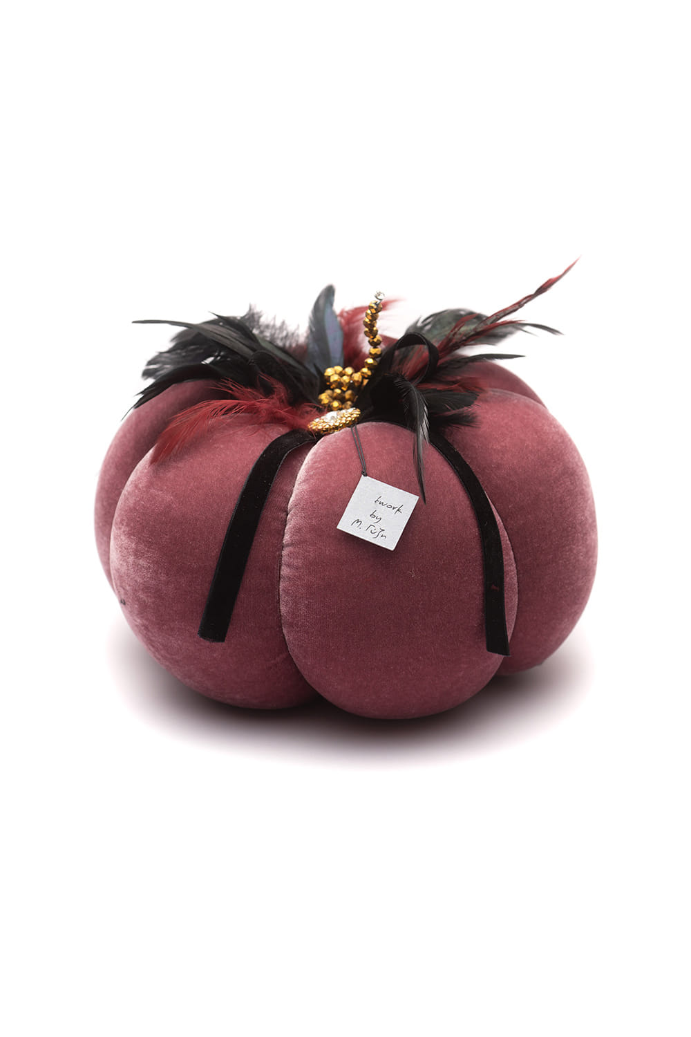 Athome Pavloudakis - Χριστουγεννιάτικη διακοσμητική βελούδινη κολοκύθα στο χρώμα του σάπιου μήλου